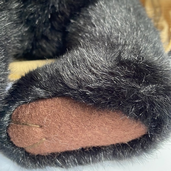 SKM Entreprises black teddy bear plush with corduroy dress vintage collectable. - Picture 12 of 12